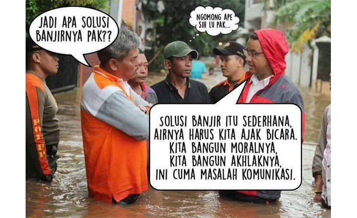 Jakarta Banjir Warganet Bikin Meme Lucu Sindir Anies Tagar