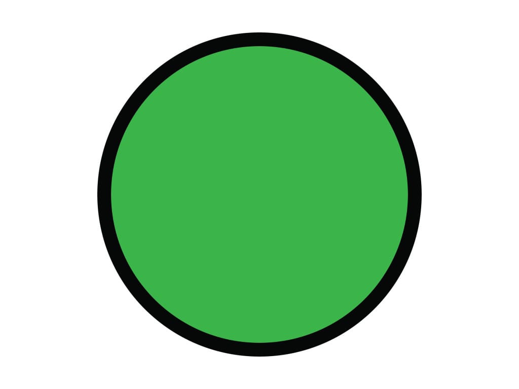 Simbol lingkaran hijau