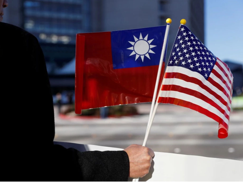 bendera Taiwan dan Amerika Serikat