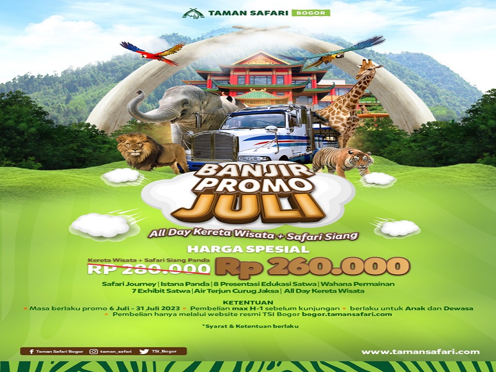 Banjir Promo Juli Di Taman Safari Bogor Ada Paket Keliling Kereta