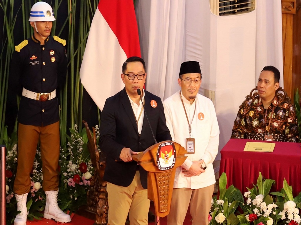 Ridwan Kamil Nomor 1 Tanda Kemenangan Rido Satu Kali Putaran