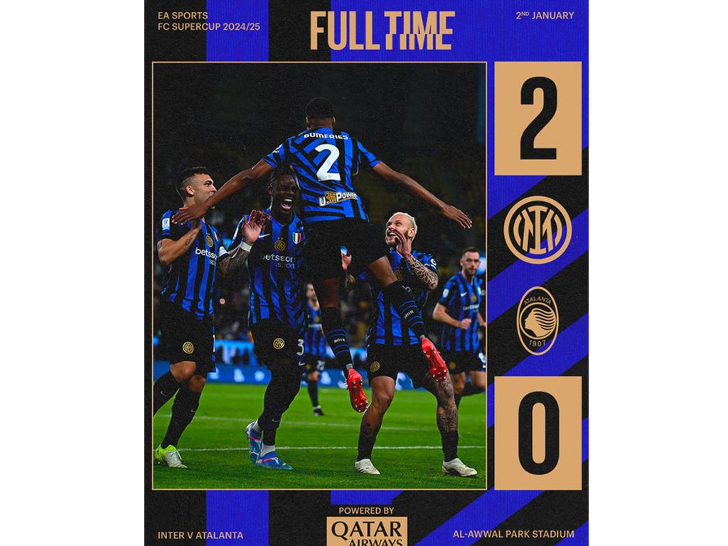 Inter Milan ke Final Super Cup Italia Singkirkan Atalanta di Semifinal yang Dilangsungkan di Arab Saudi