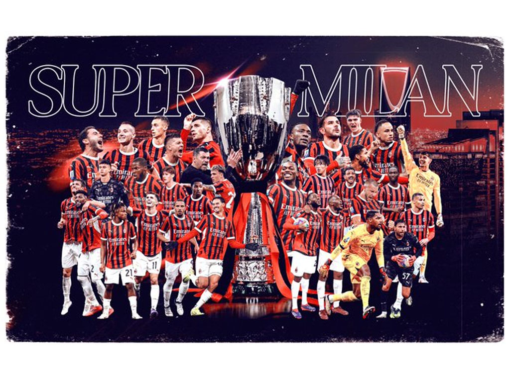 AC Milan Angkat Trofi Super Cup Italia Singkirkan Inter Milan di Final di Arab Saudi