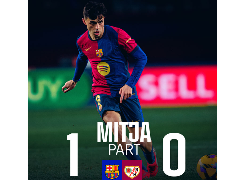 Barcelona Unggul Atas Rayo Vallecano Sampai Turun Minum di La Liga Spanyol
