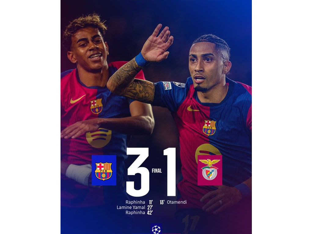 Barcelona Lolos ke Babak Perempat Final Liga Champions Singkirkan Benfica