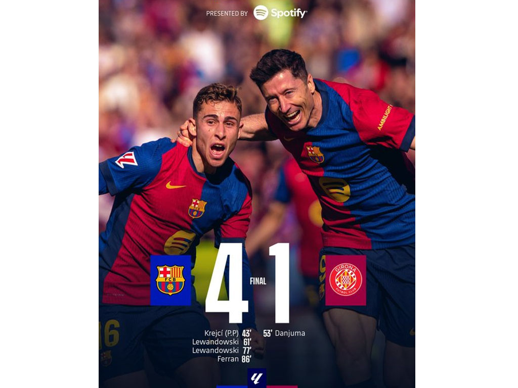 Barcelona Menang Besar Atas Girona di La Liga Spanyol