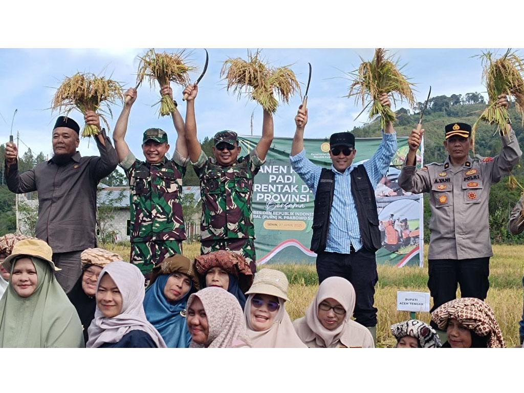 Danrem 011 Lilawangsa Kol Inf Ali Imran Hadiri Panen Raya Padi Serentak di 14 Provinsi Bersama Presiden Prabowo Subianto
