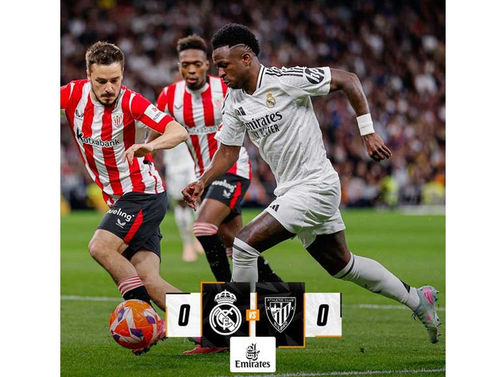 Real Madrid Dipaksa Athletic Club Bermain Imbang di La Liga Spanyol Sampai Turun Minum