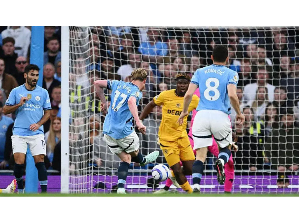 Manchester City Menang Tipis Atas Wolves di Liga Premier Inggris