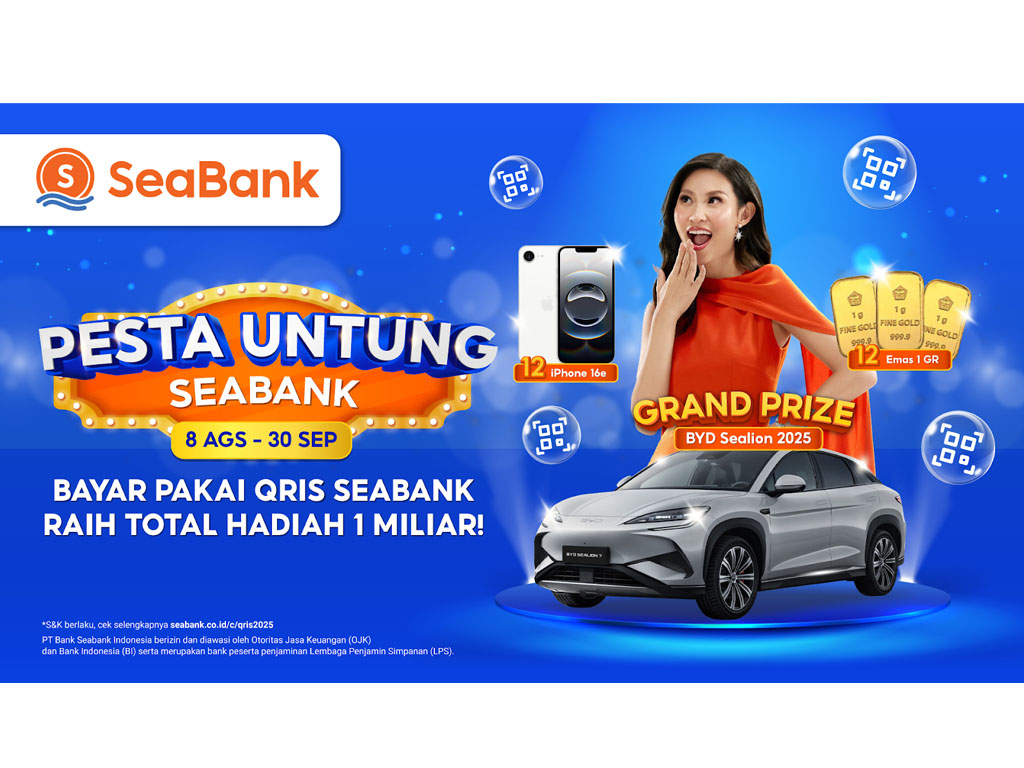 SeaBank Hadirkan Pesta Untung 2025 Berhadiah BYD Sealion dan iPhone serta Emas Lewat Transaksi QRIS
