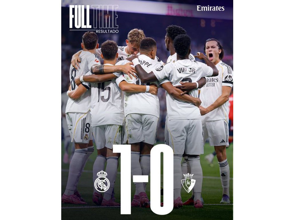 Real Madrid Menang Tipis Atas Osasuna di Laga Pertama di La Liga Spanyol