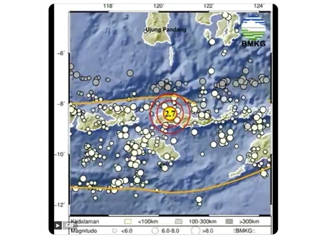 Gempa Magnitudo 2,7 Ruteng di NTT 26 September 2025