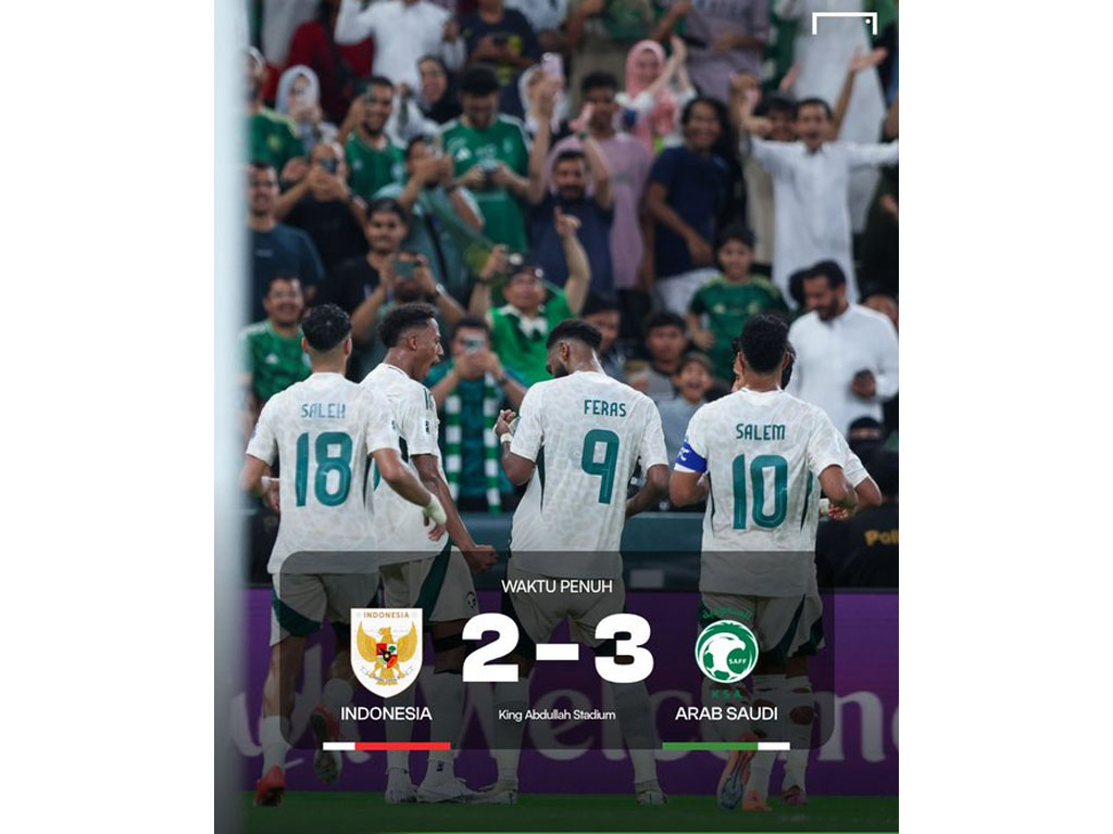 Indonesia Kalah Tipis Lawan Arab Saudi di Kualifikasi Piala Dunia 2026