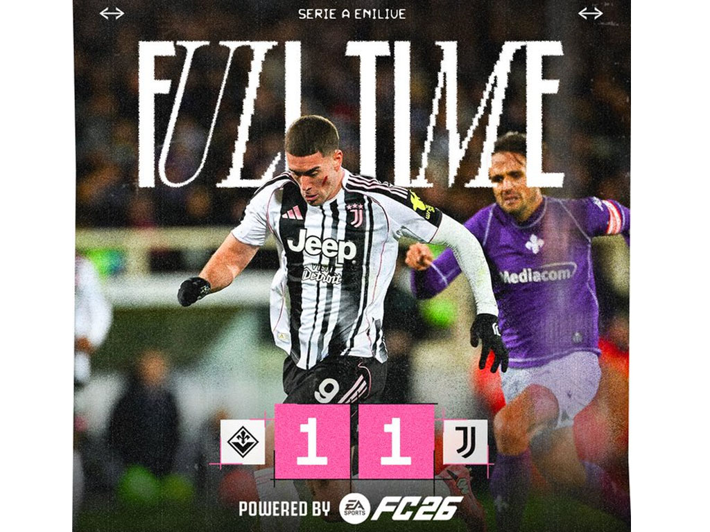 Juventus Dipaksa Fiorentina Bermain Imbang di Serie A Italia