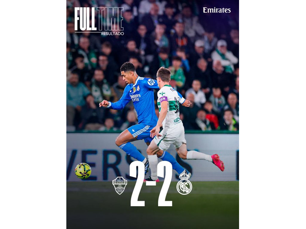 Real Madrid Dipaksa Elche Bermain Imbang di La Liga Spanyol