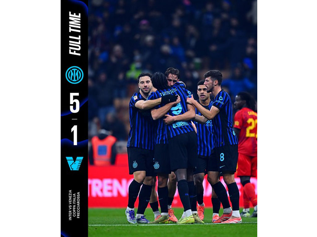 Inter Milan Melenggang ke Perempat Final Coppa Italia Setelah Cukur Venezia