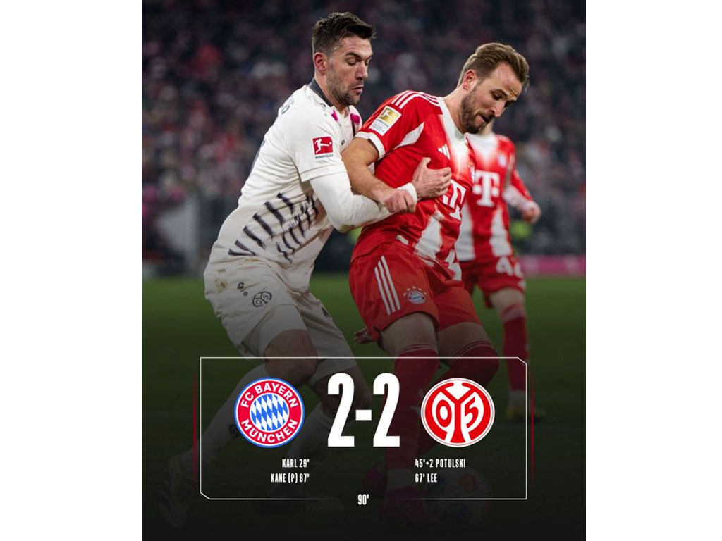 Bayern Munich Dipaksa Mainz Bermain imbang di Bundesliga Jerman