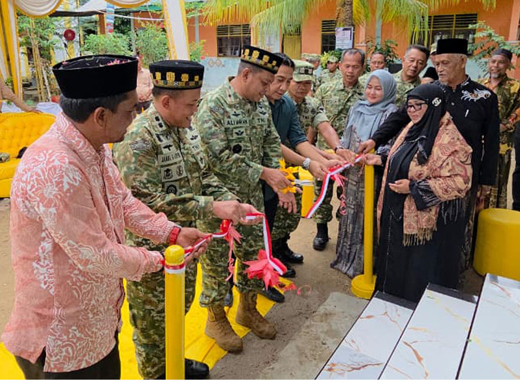 TNI AD Bangun Kembali Balai Pengajian Anak Yatim Dayah Miftahul Jannah di Aceh Utara