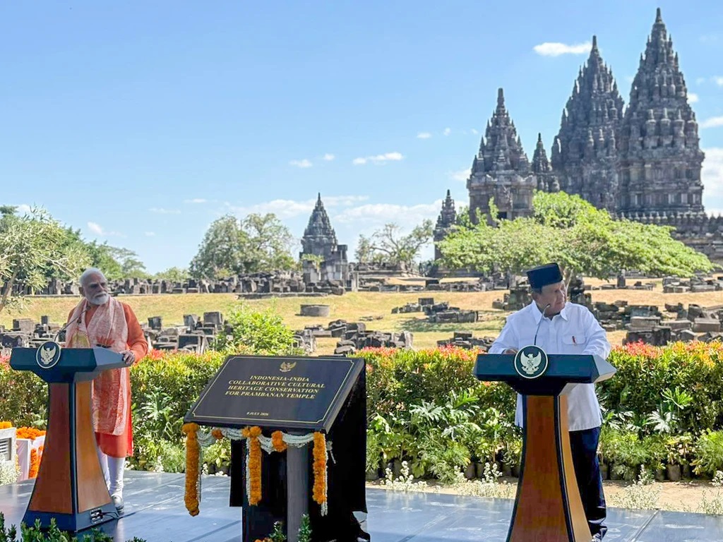 Presiden Prabowo dan PM Modi Resmi Teken Kerja Sama Konservasi Candi Prambanan